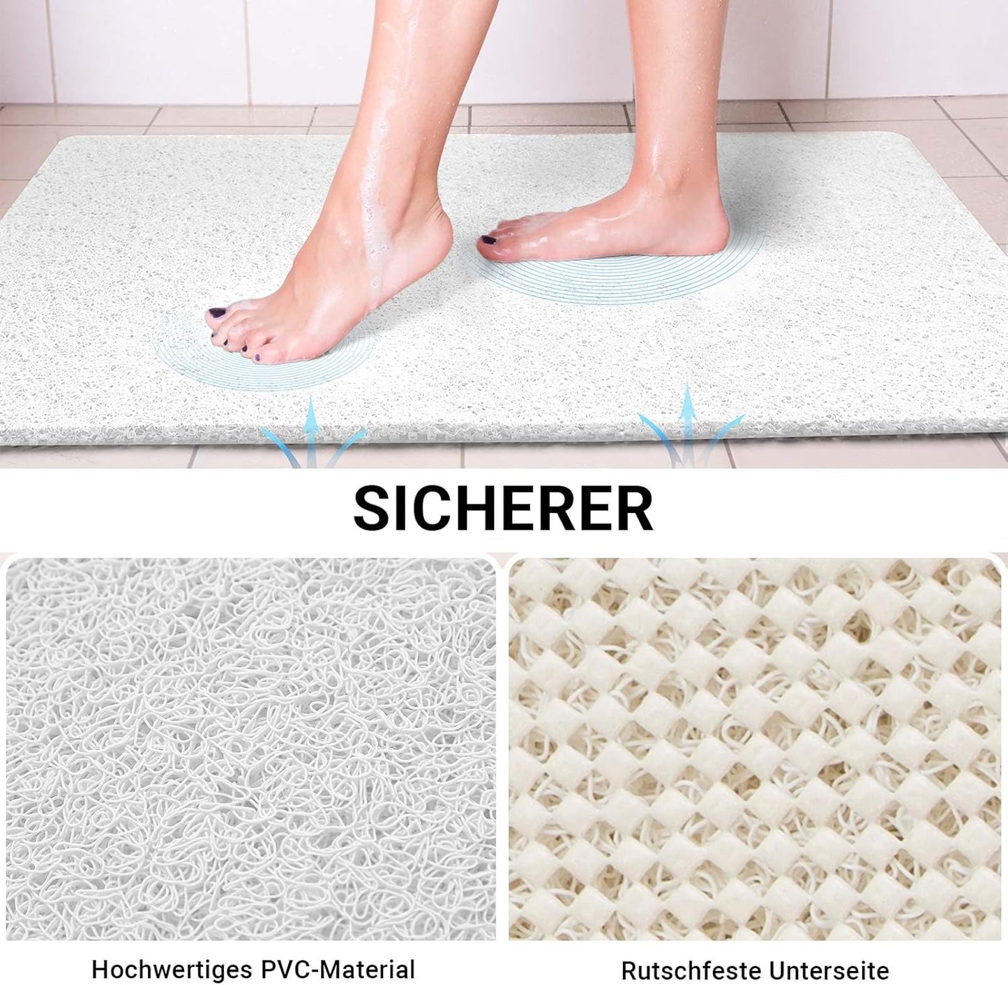 Soft PVC Loofah Non-Slip Shower Mat