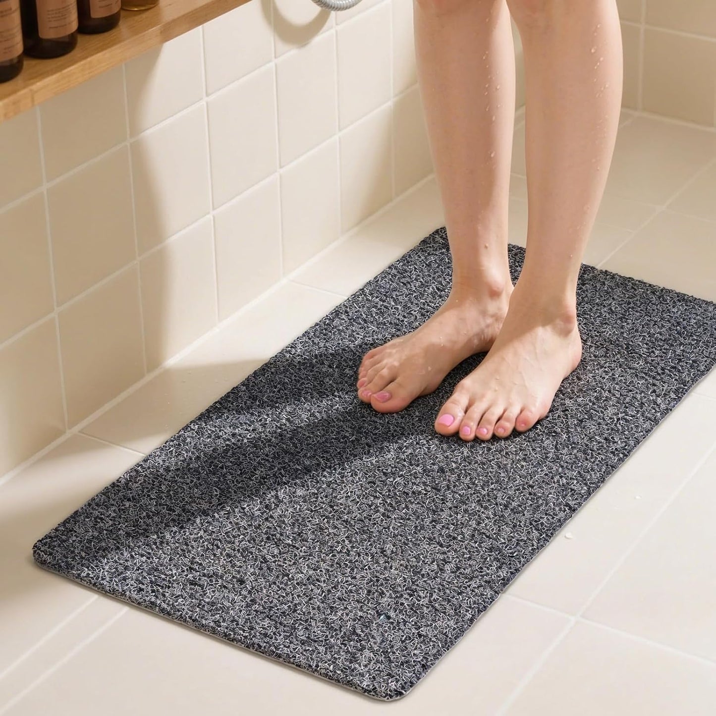 Soft PVC Loofah Non-Slip Shower Mat