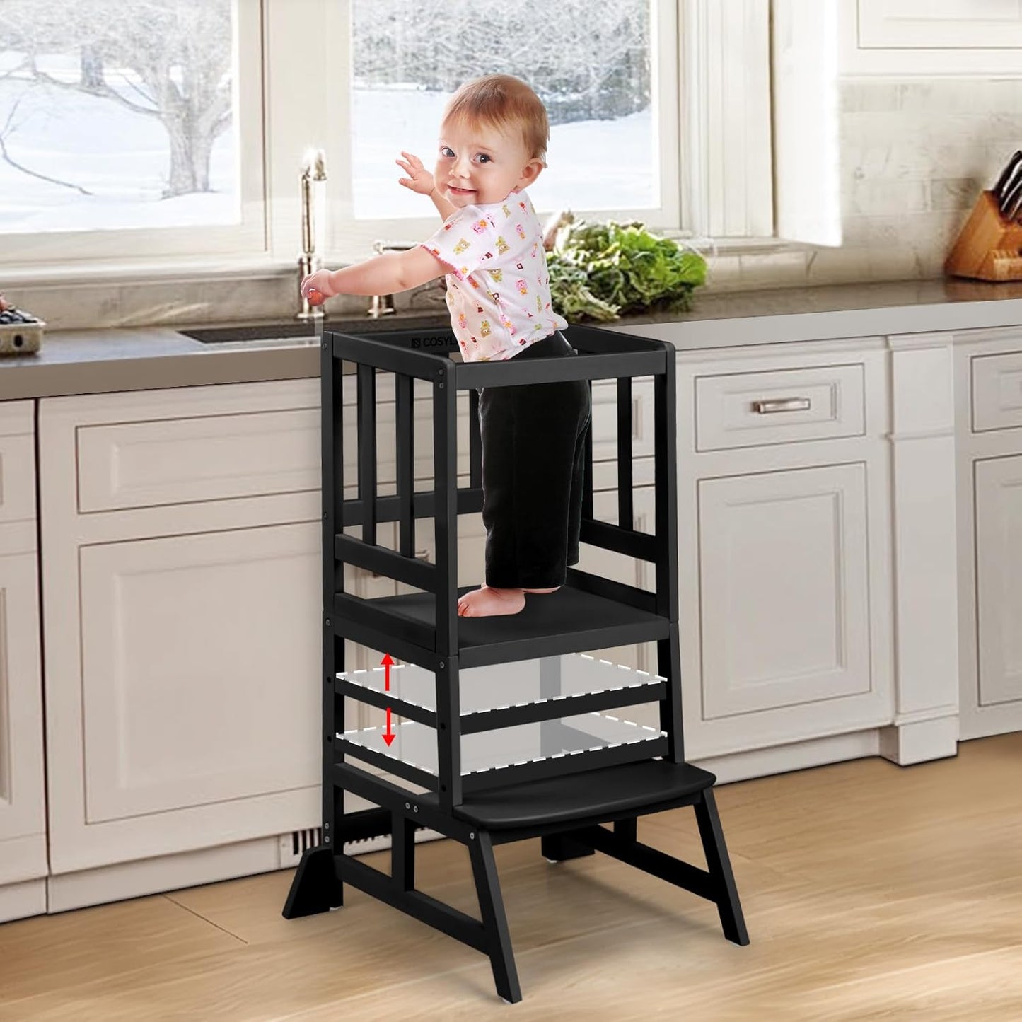 Adjustable Kids Toddler Standing Tower - Upgraded