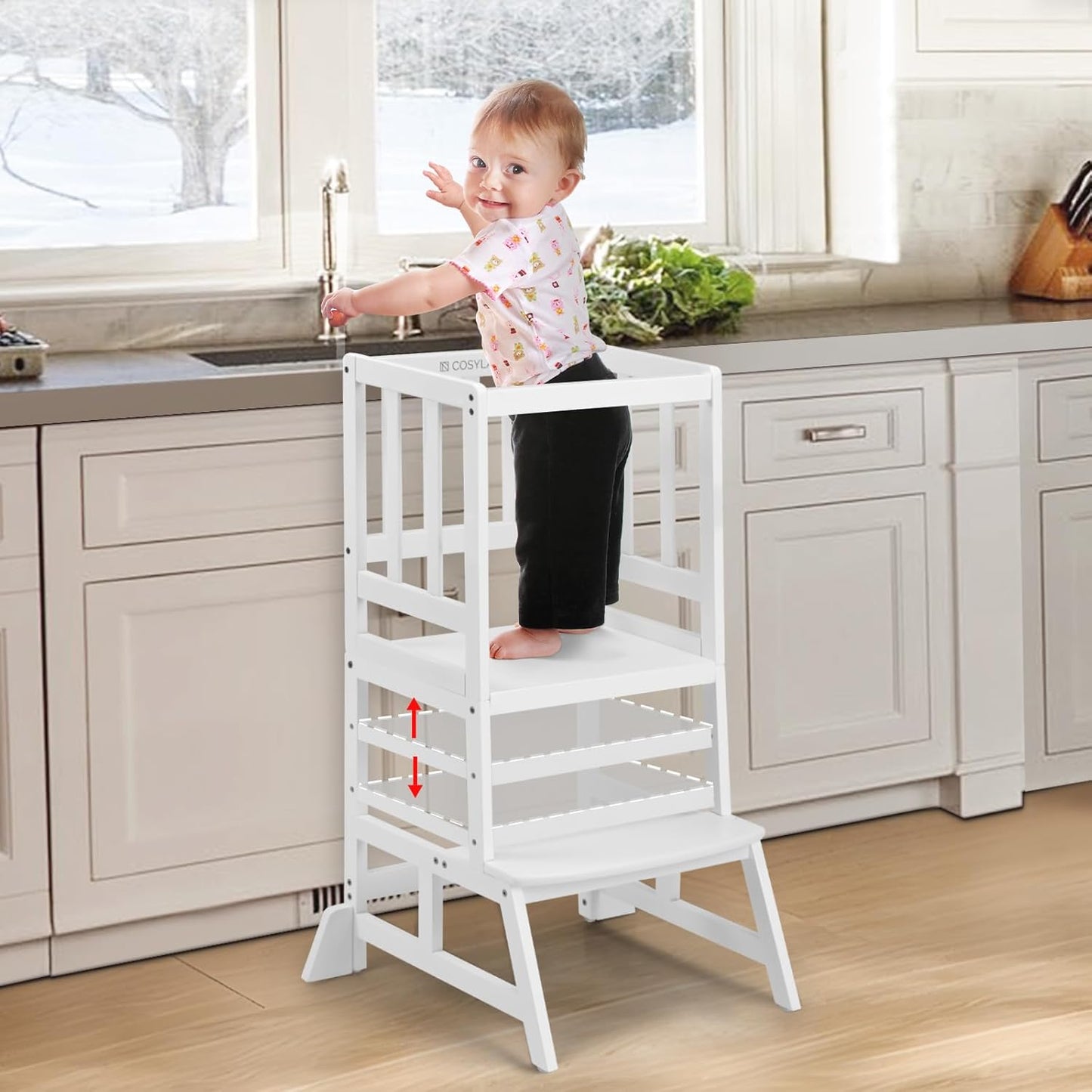 Adjustable Kids Toddler Standing Tower - Upgraded