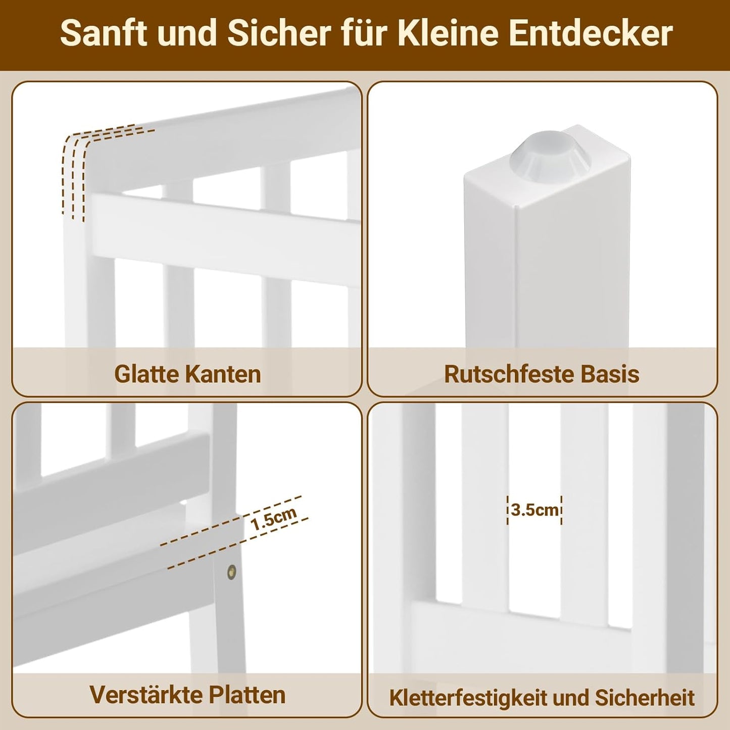 Adjustable Montessori Bamboo Toddlers Learning Tower