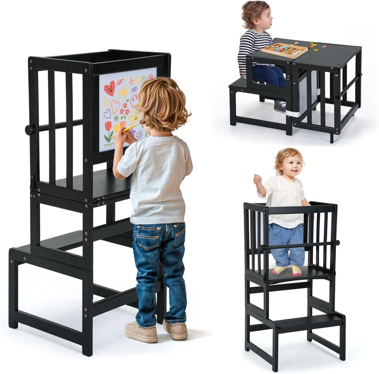 3-in-1 Toddler Standing Tower with Whiteboard