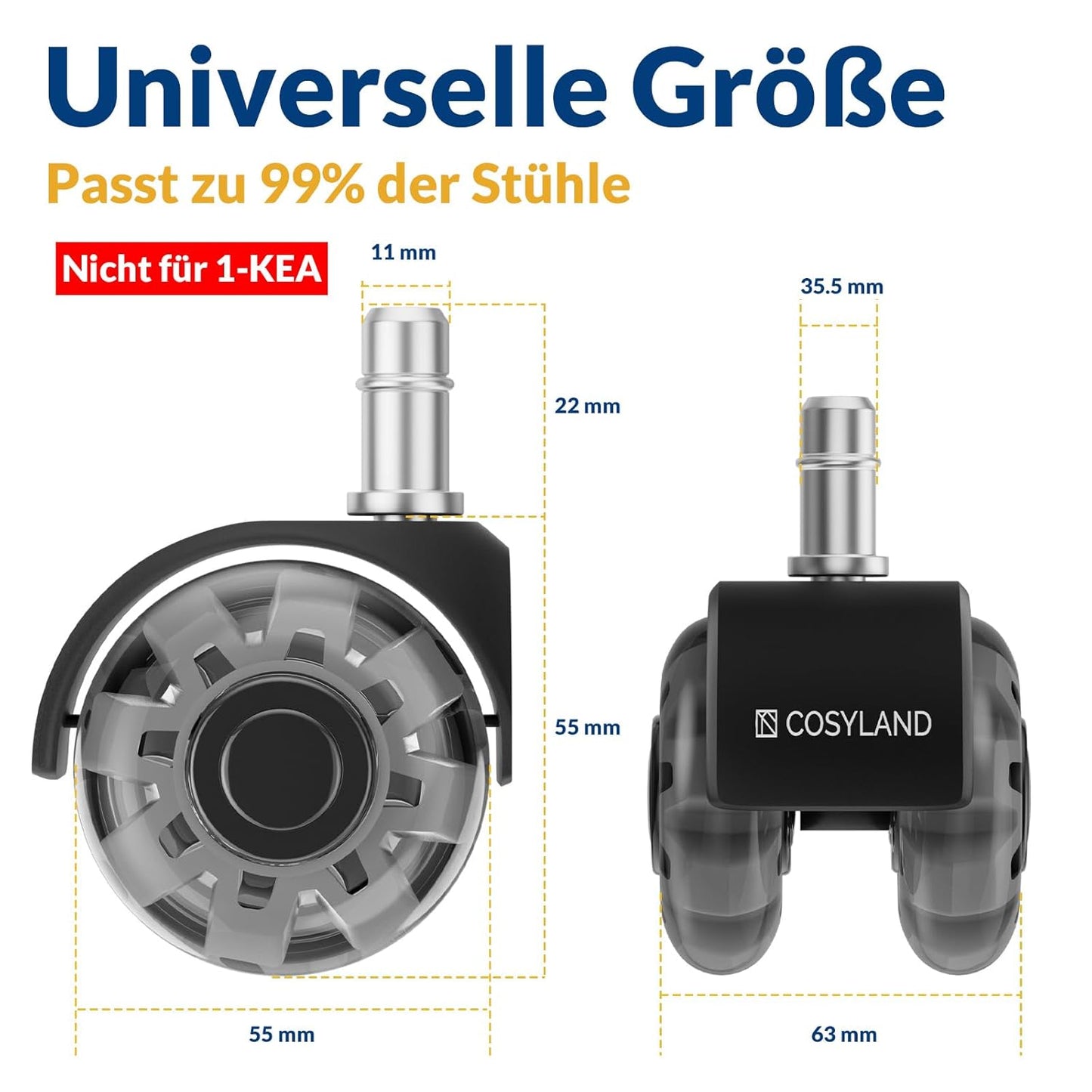 Office Chair Casters 5 Set