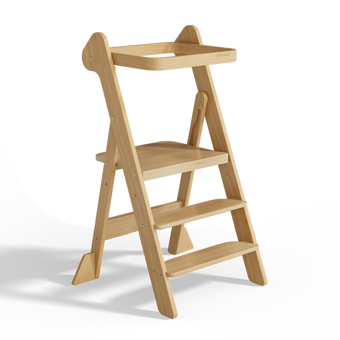 Adjustable Height Foldi Toddler Standing Tower with Net & Safety Feet