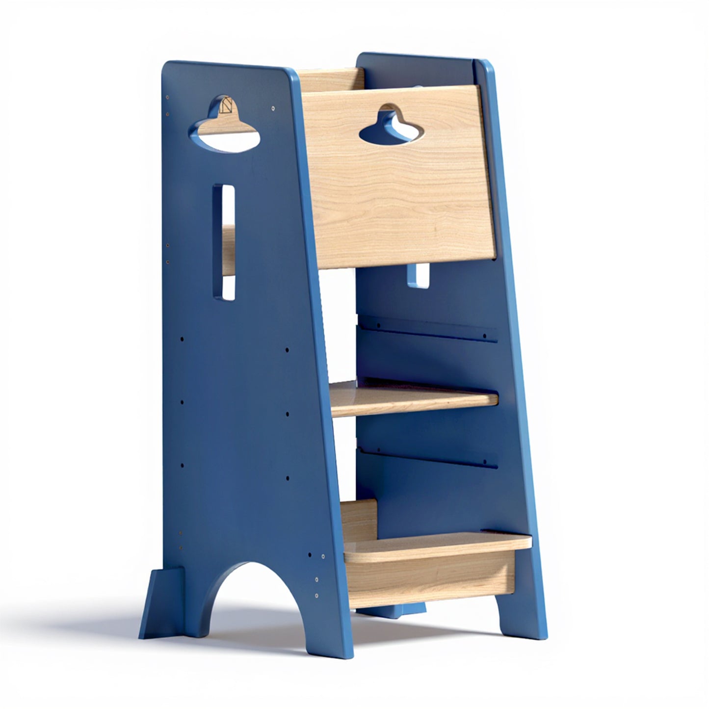 3-level adjustable standing tower-natural & navy blue