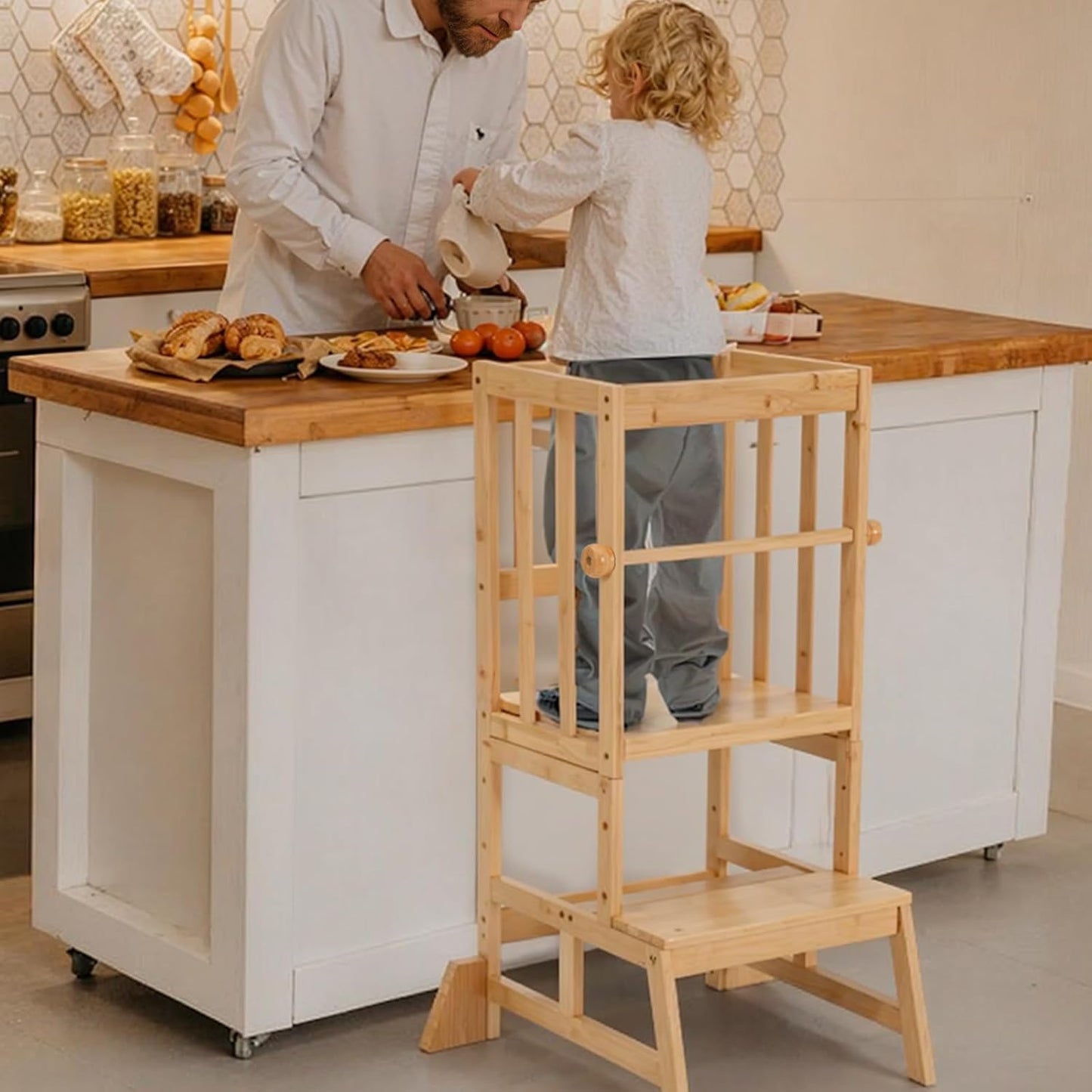 Adjustable Kids Toddler Standing Tower - Upgraded
