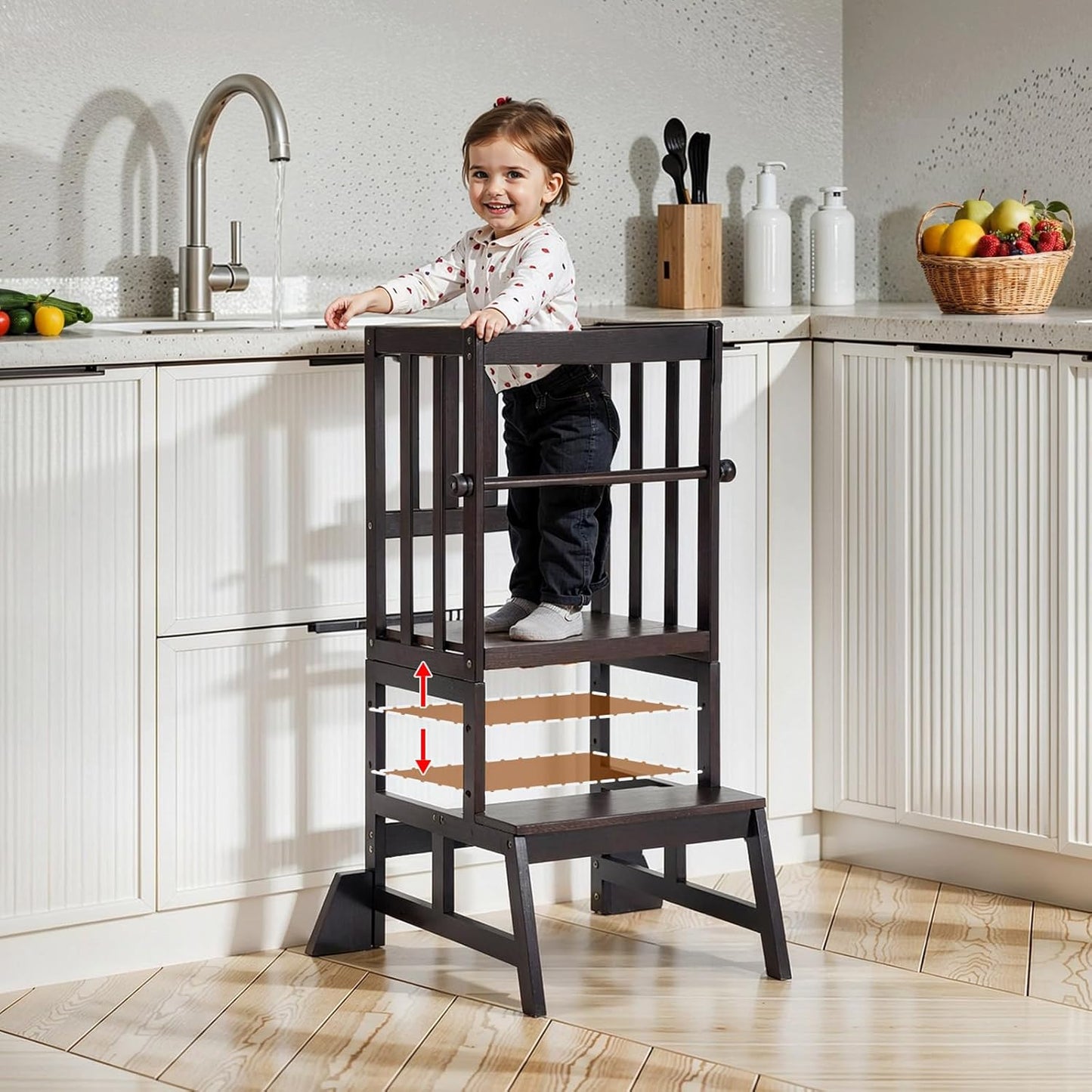 Adjustable Kids Toddler Standing Tower - Upgraded