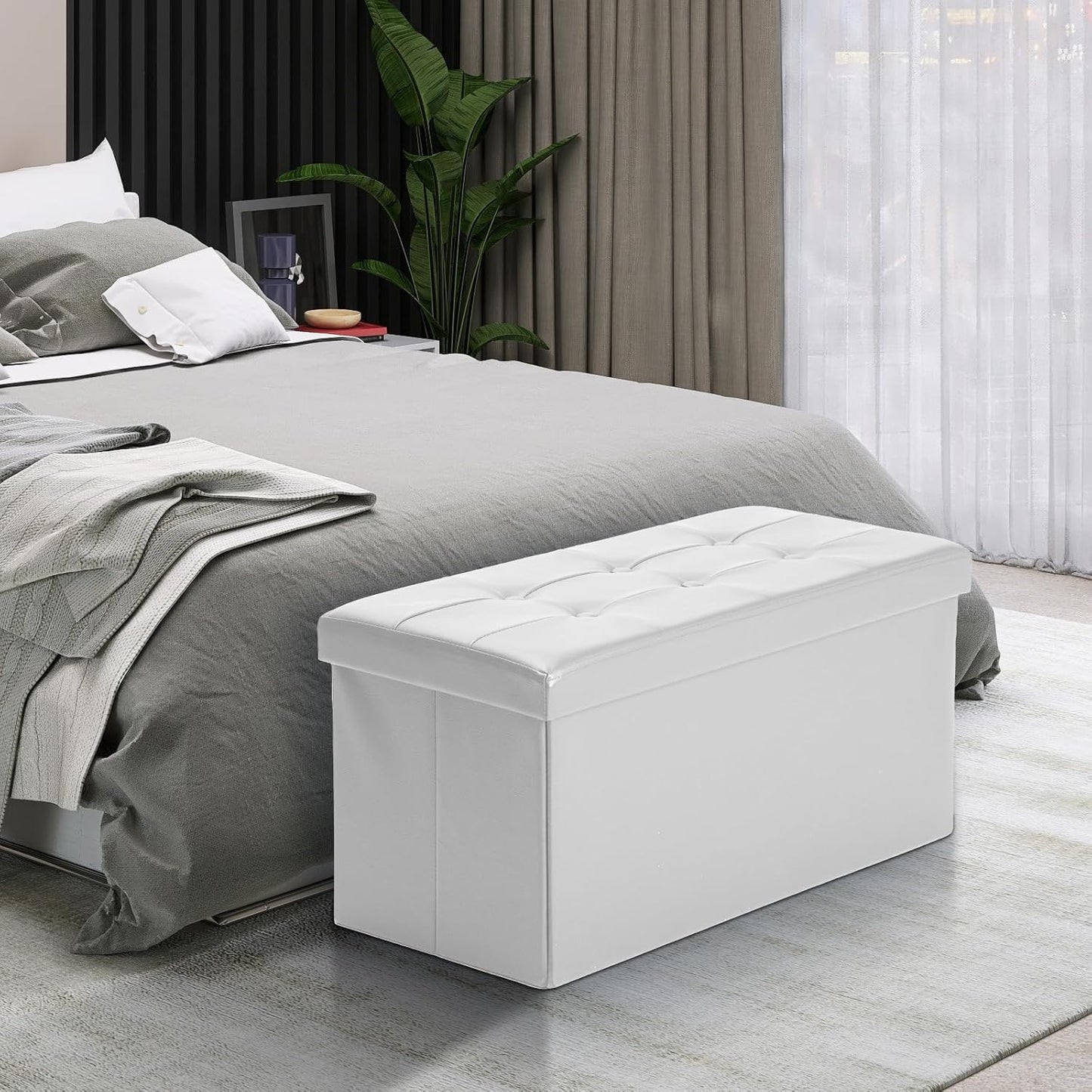 Foldable Ottoman Bench with Storage