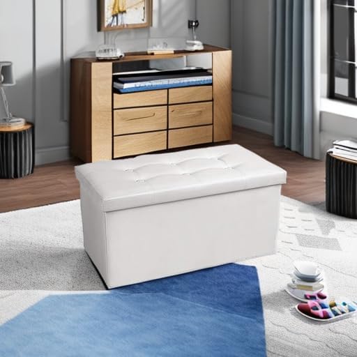 Foldable Ottoman Bench with Storage