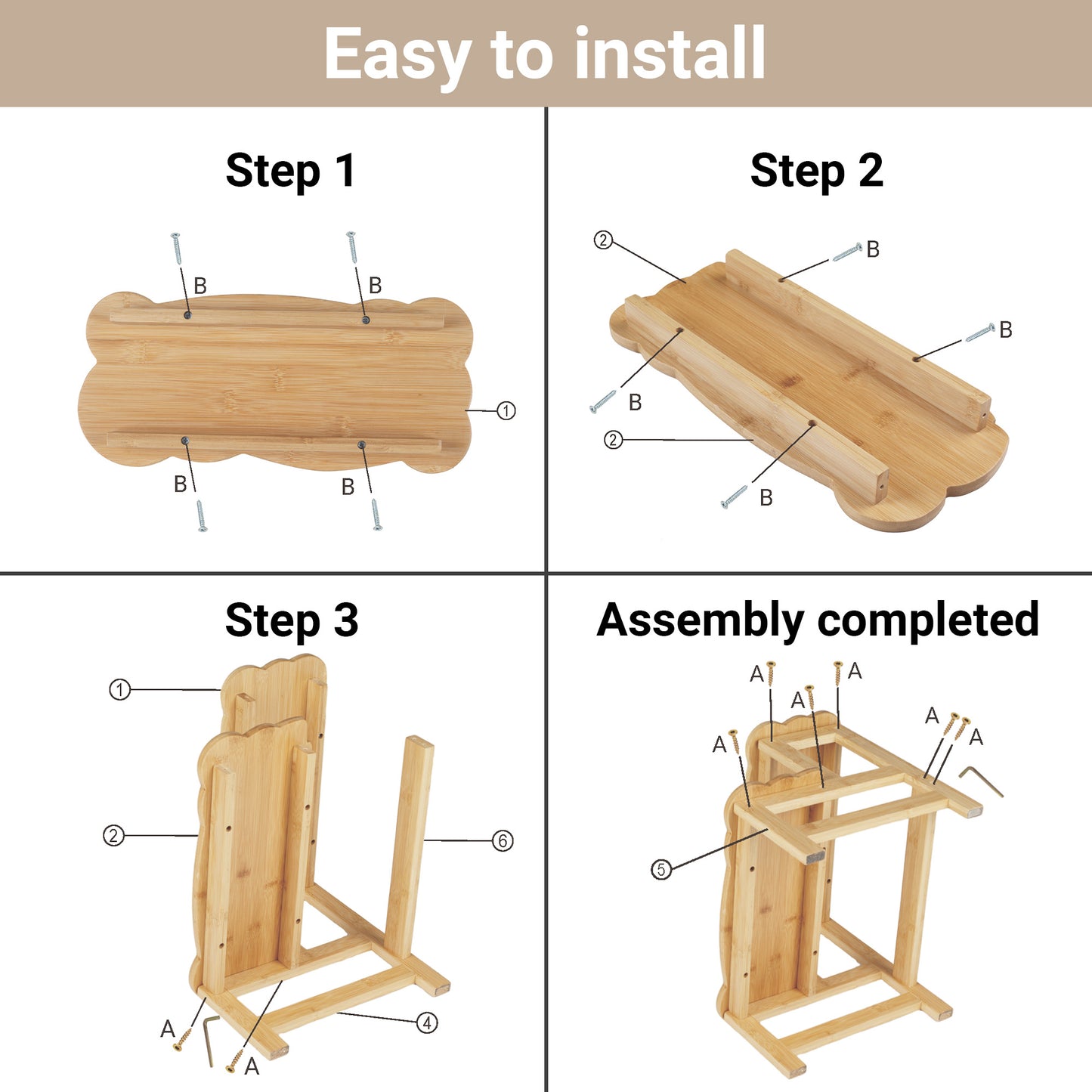 Kitchen Bamboo Toddler Two Step Stool