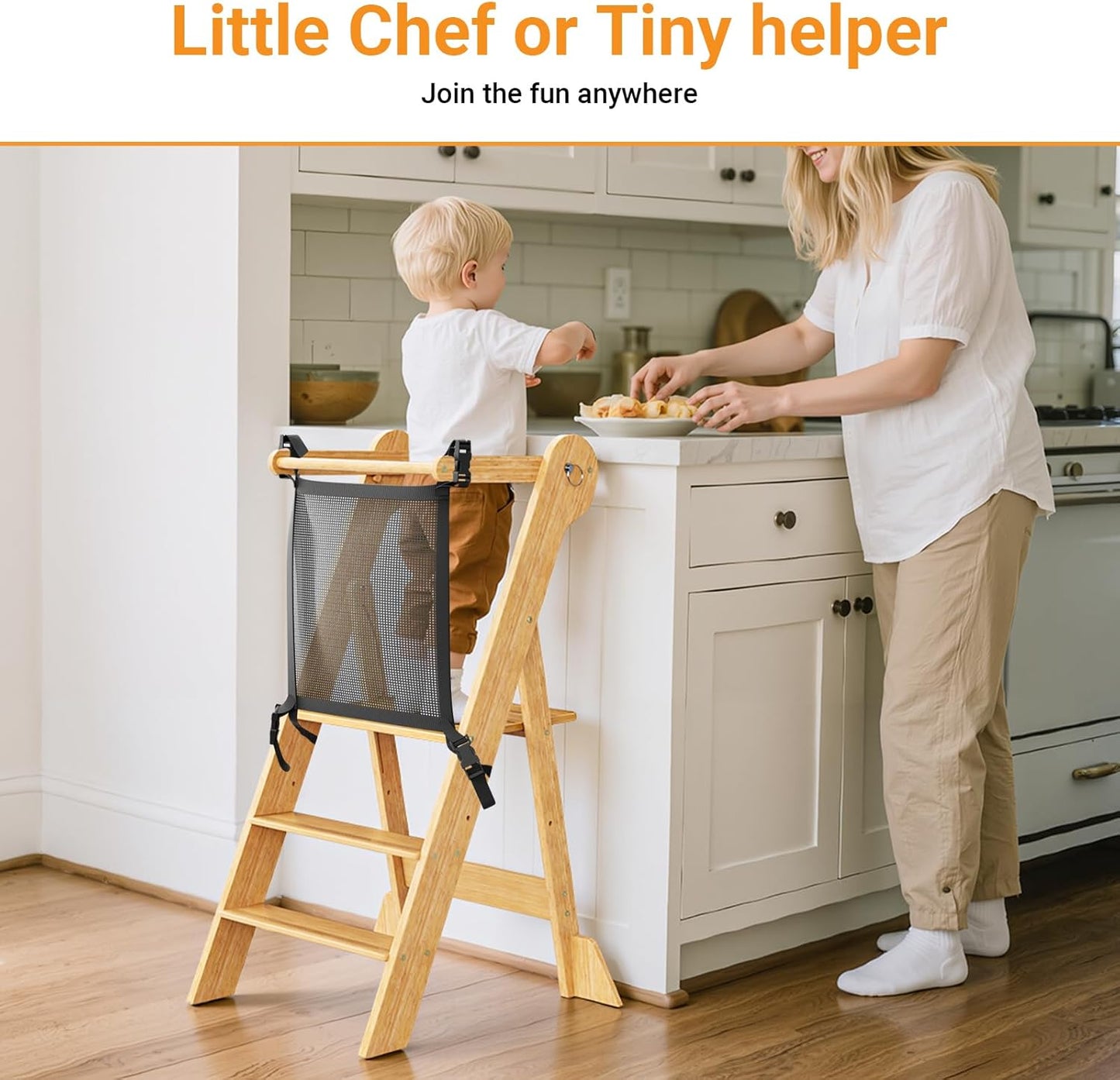 Height Adjustable Toddler Kitchen Standing Tower