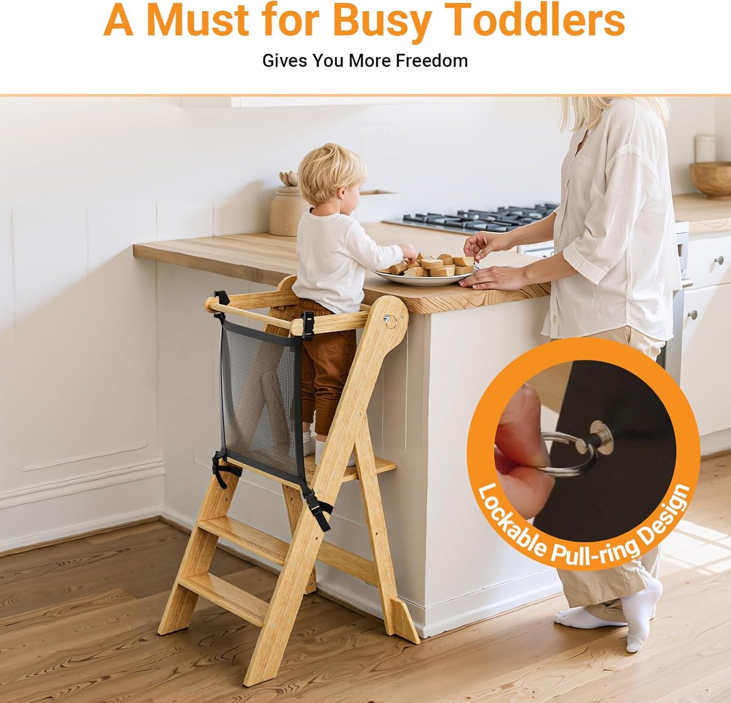 Height Adjustable Toddler Kitchen Standing Tower