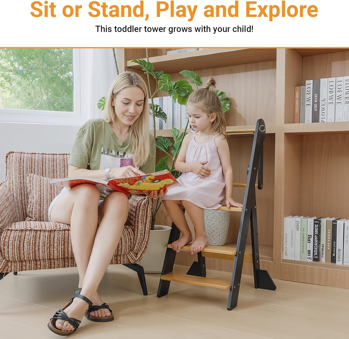 Height Adjustable Toddler Kitchen Standing Tower