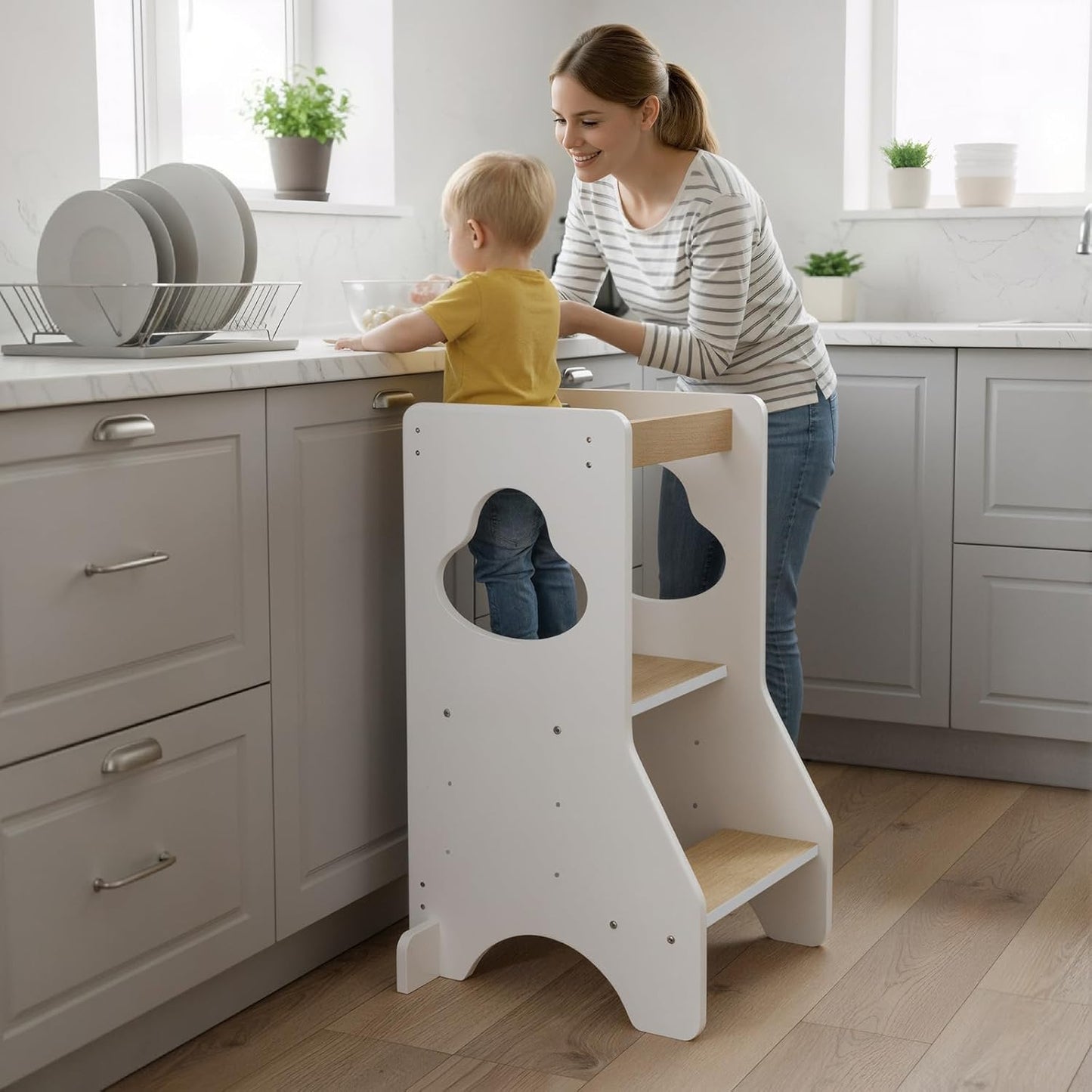 Wooden Step Stool Learning Helper