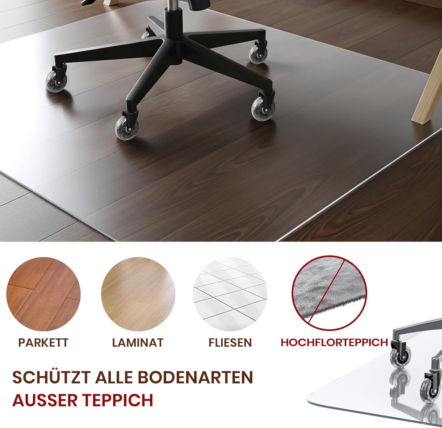 Floor Protection Mat for Desk Chair Non-Slip