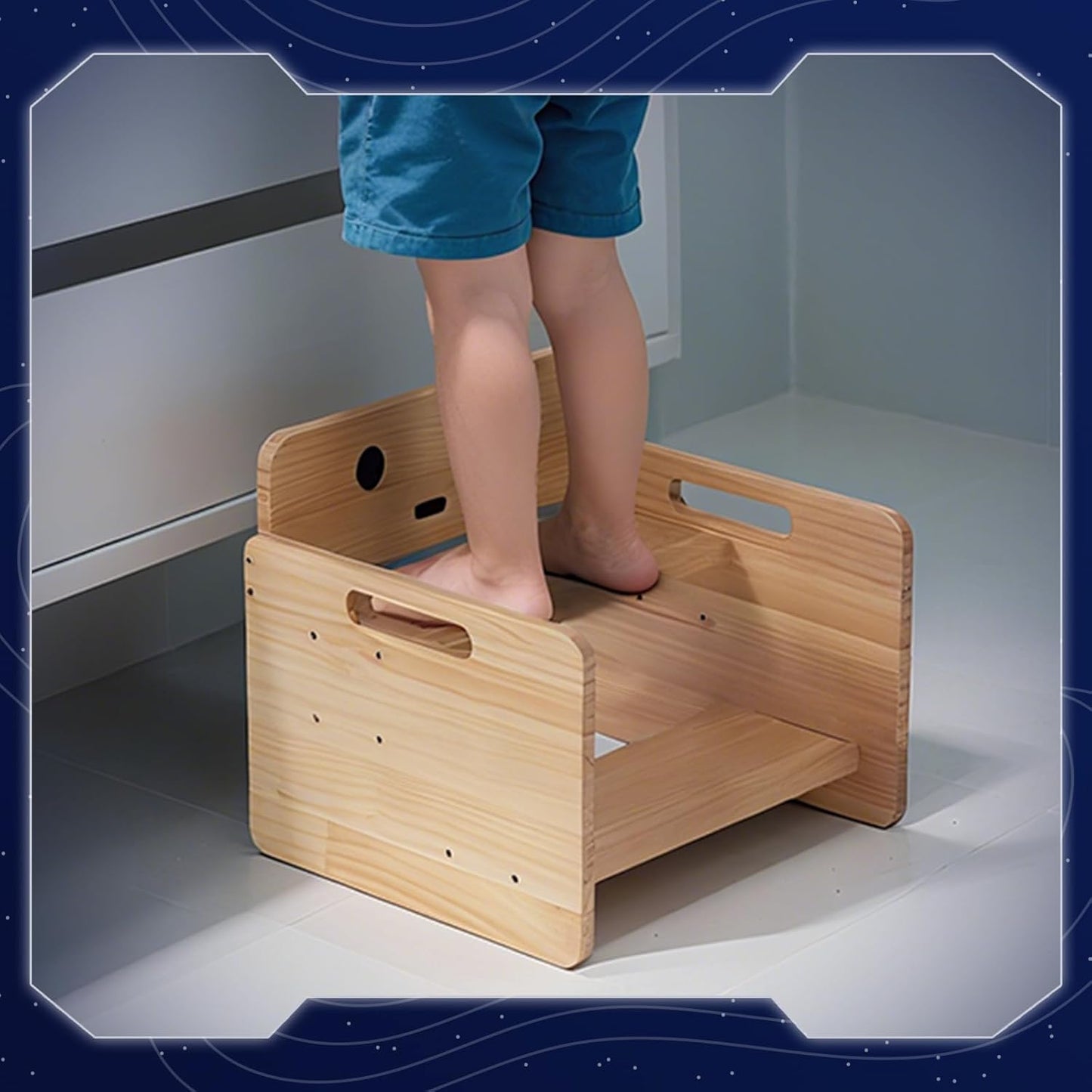 Height Adjustable 2 Step Stool for Kids