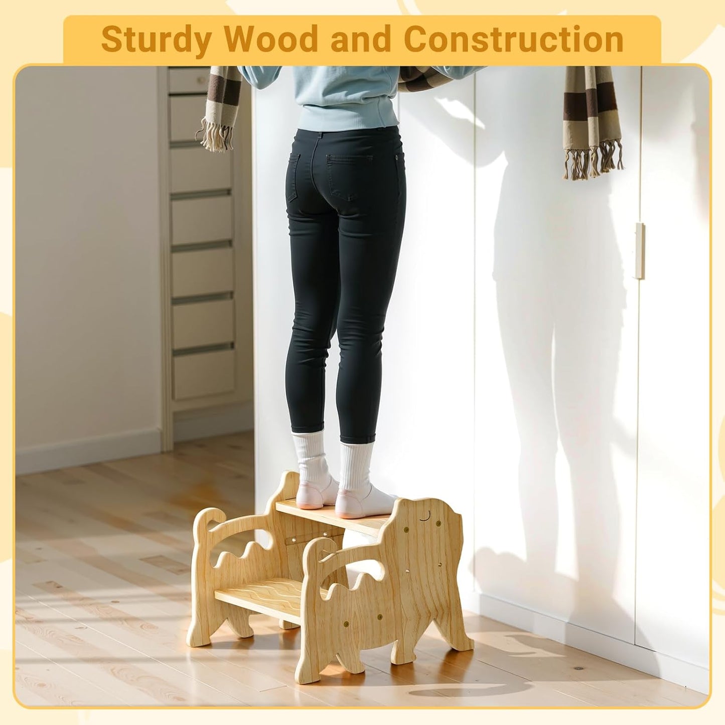 Height Adjustable 2 Step Stool for Kids