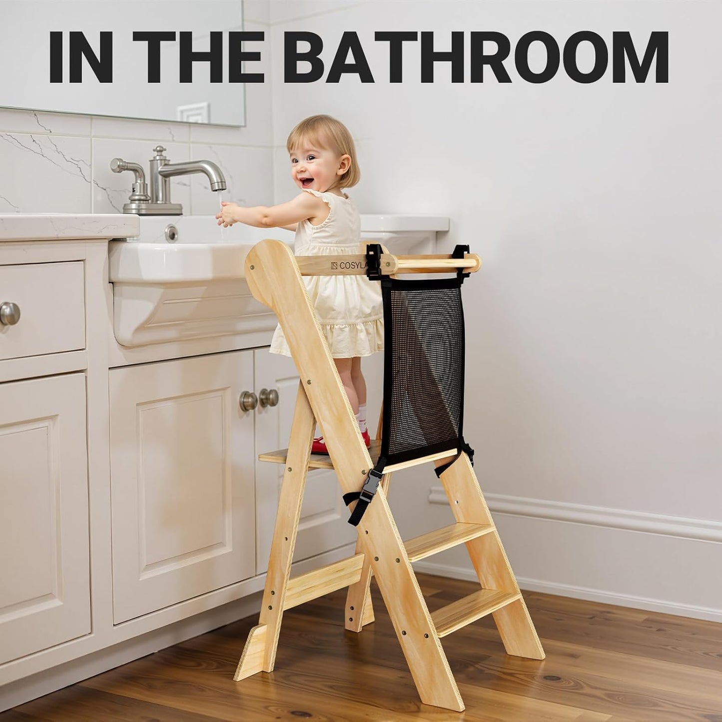 Pre-Assembled Toddler Standing Tower with Safety Net