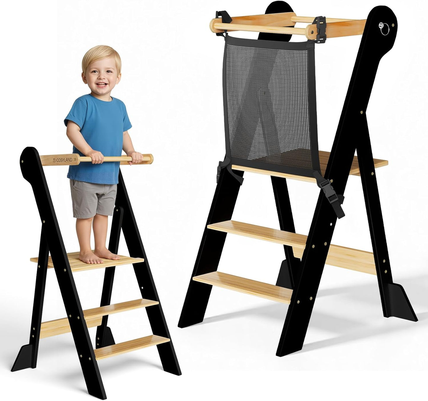 Pre-Assembled Toddler Standing Tower with Safety Net