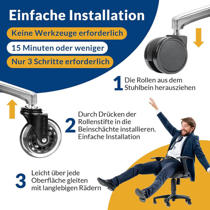 Office Chair Wheels Set of 5