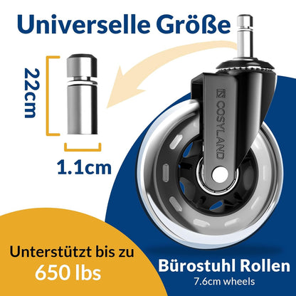 Office Chair Wheels Set of 5