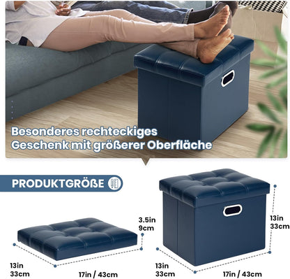 Foldable Storage Bench with Lid