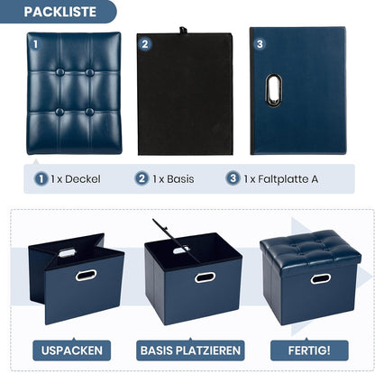 Foldable Storage Bench with Lid