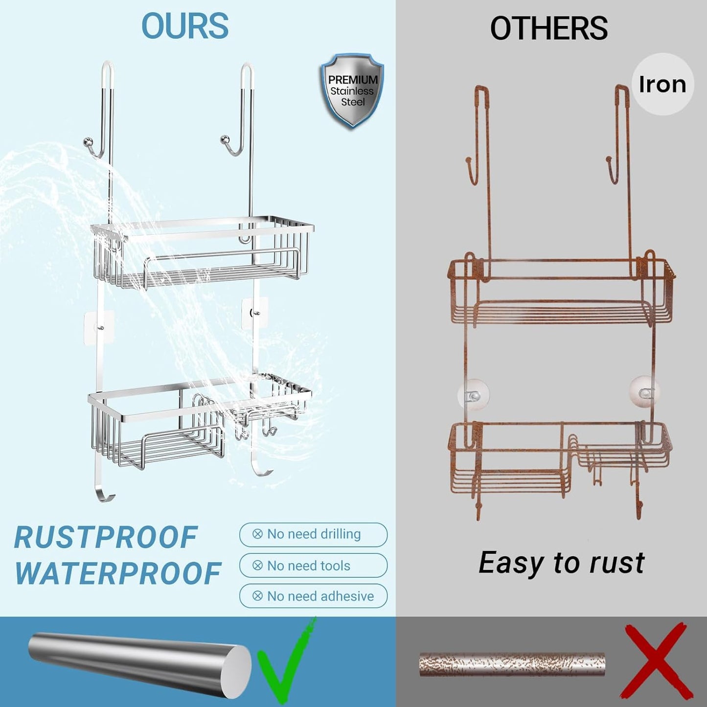 SUS304 Stainless Steel Wall Rack