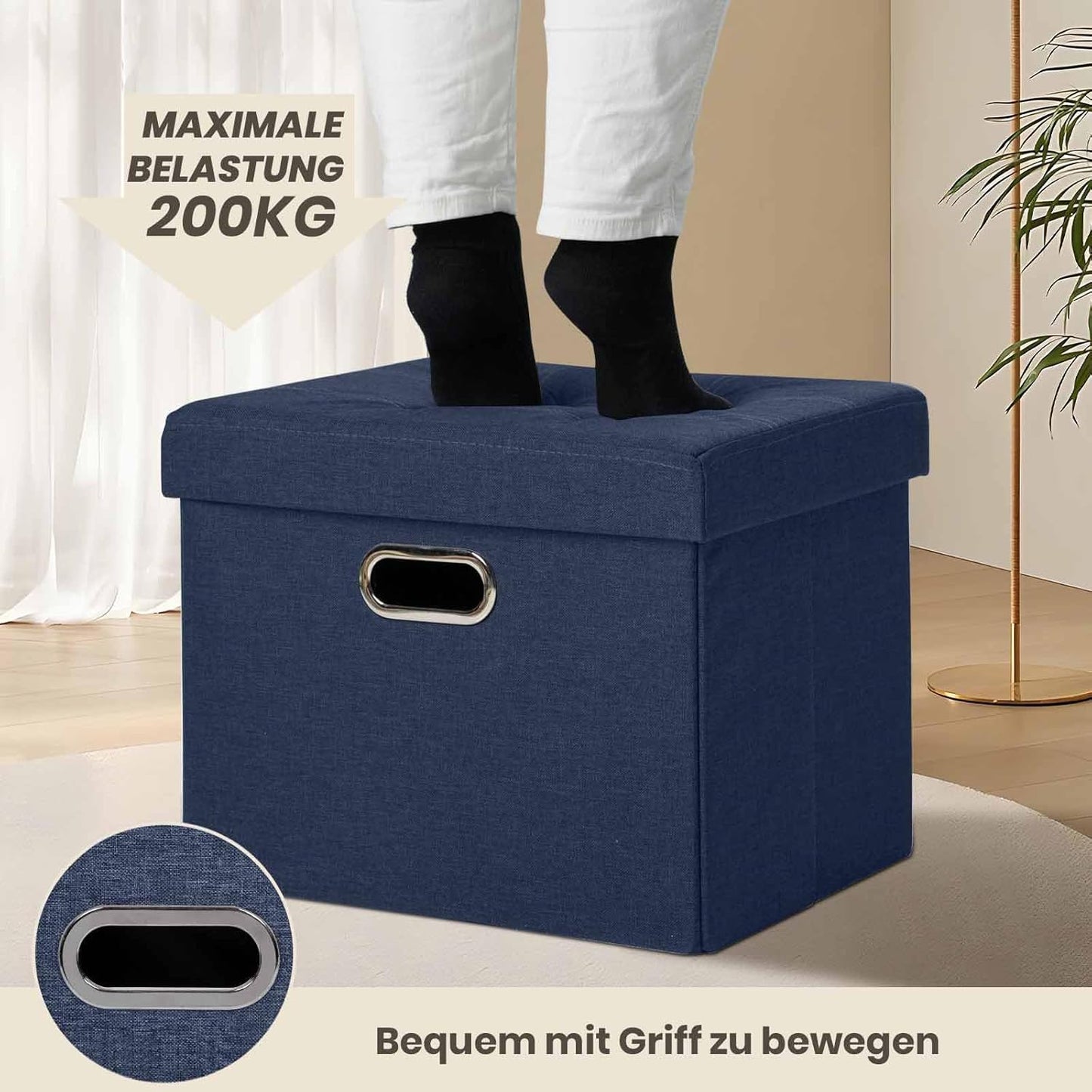 Foldable Storage Bench with Lid