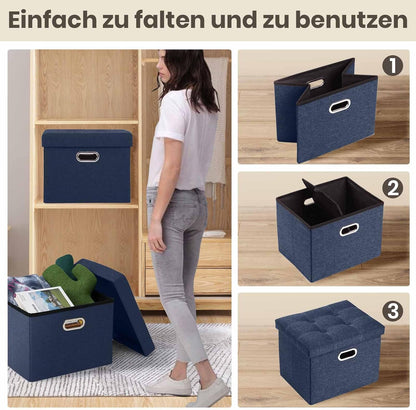 Foldable Storage Bench with Lid