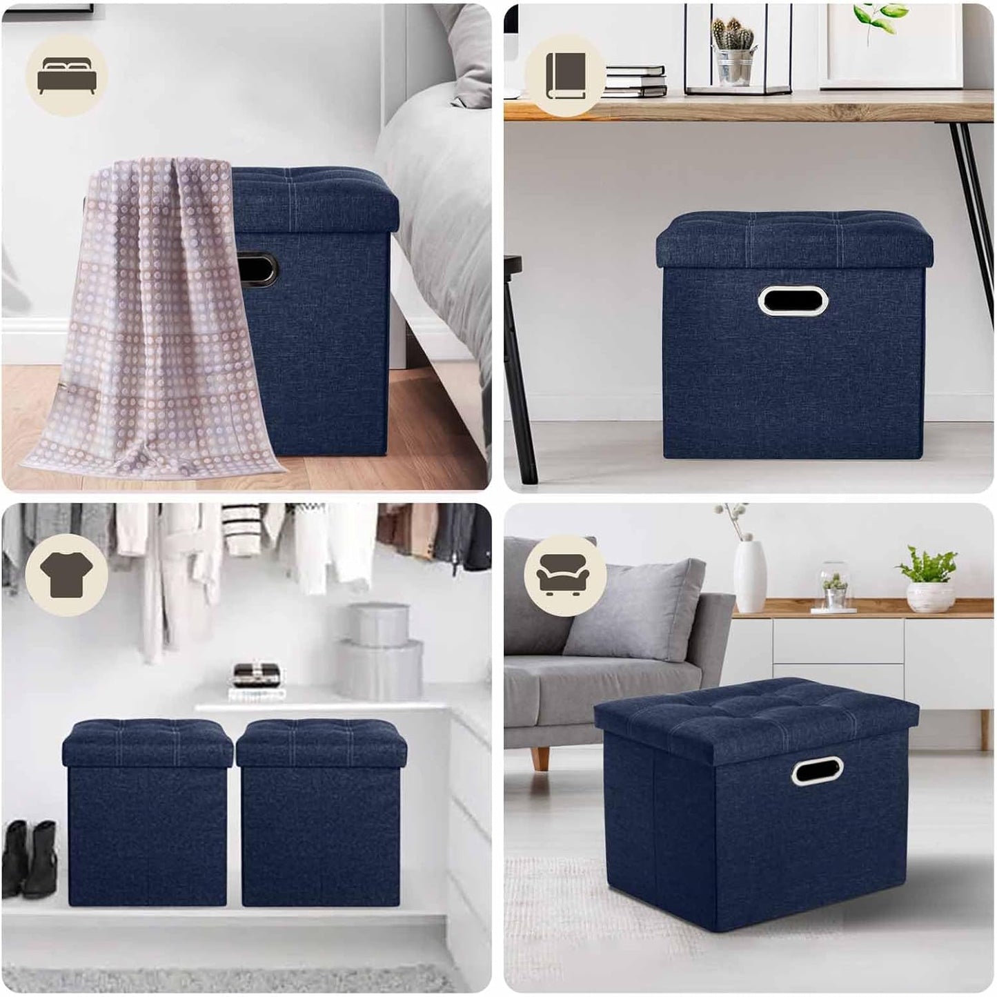 Foldable Storage Bench with Lid