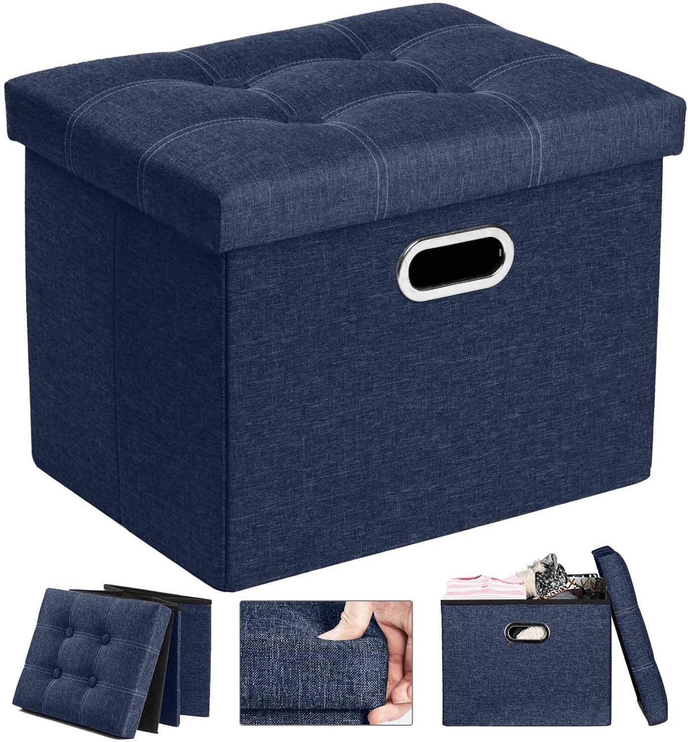 Foldable Storage Bench with Lid