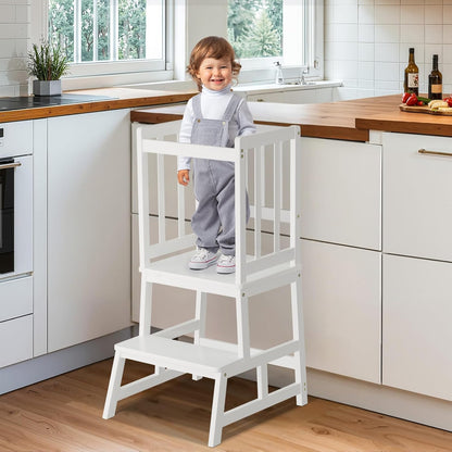 Adjustable Montessori Bamboo Toddlers Learning Tower