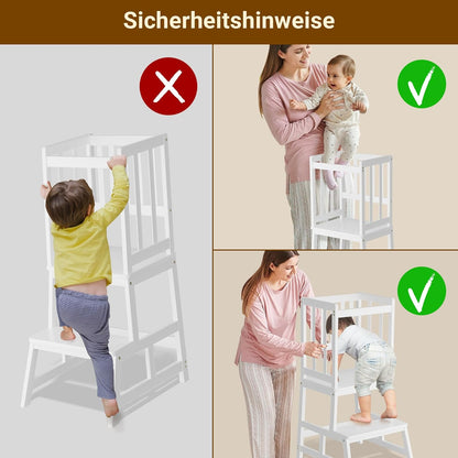 Adjustable Montessori Bamboo Toddlers Learning Tower