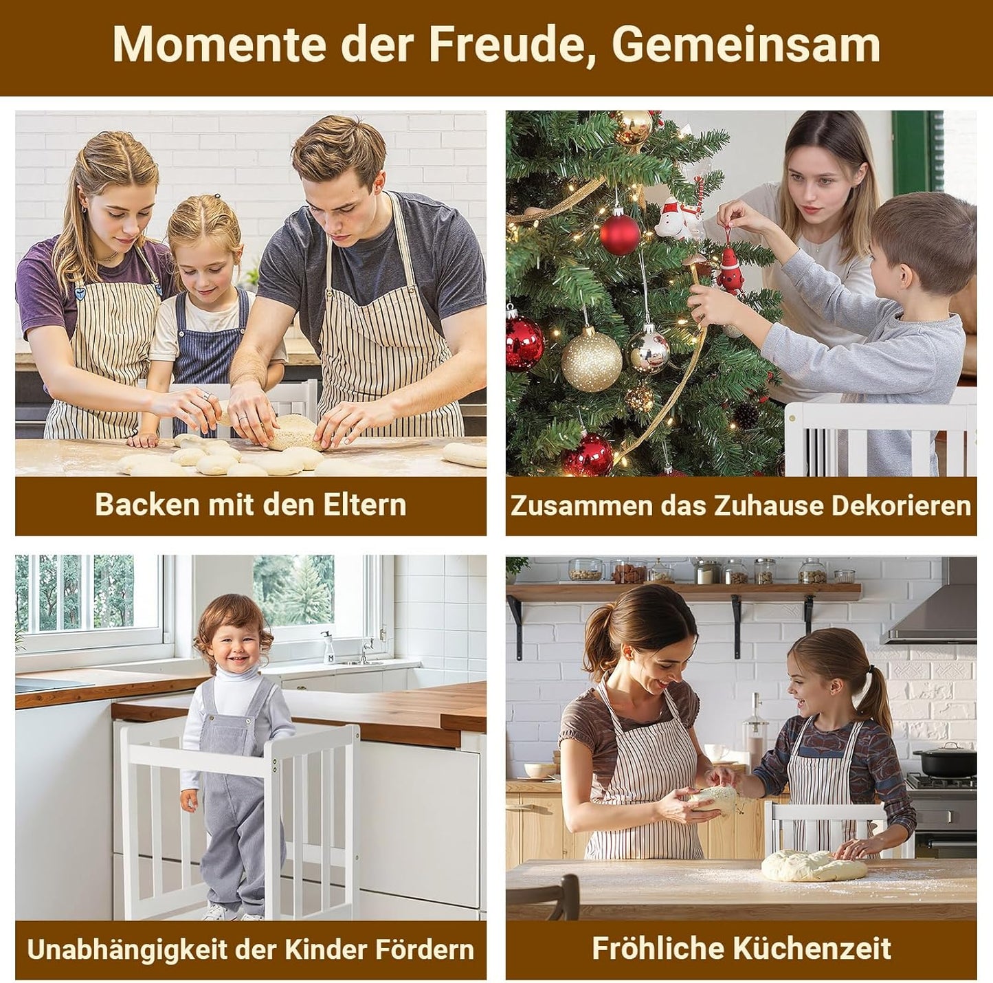 Adjustable Montessori Bamboo Toddlers Learning Tower