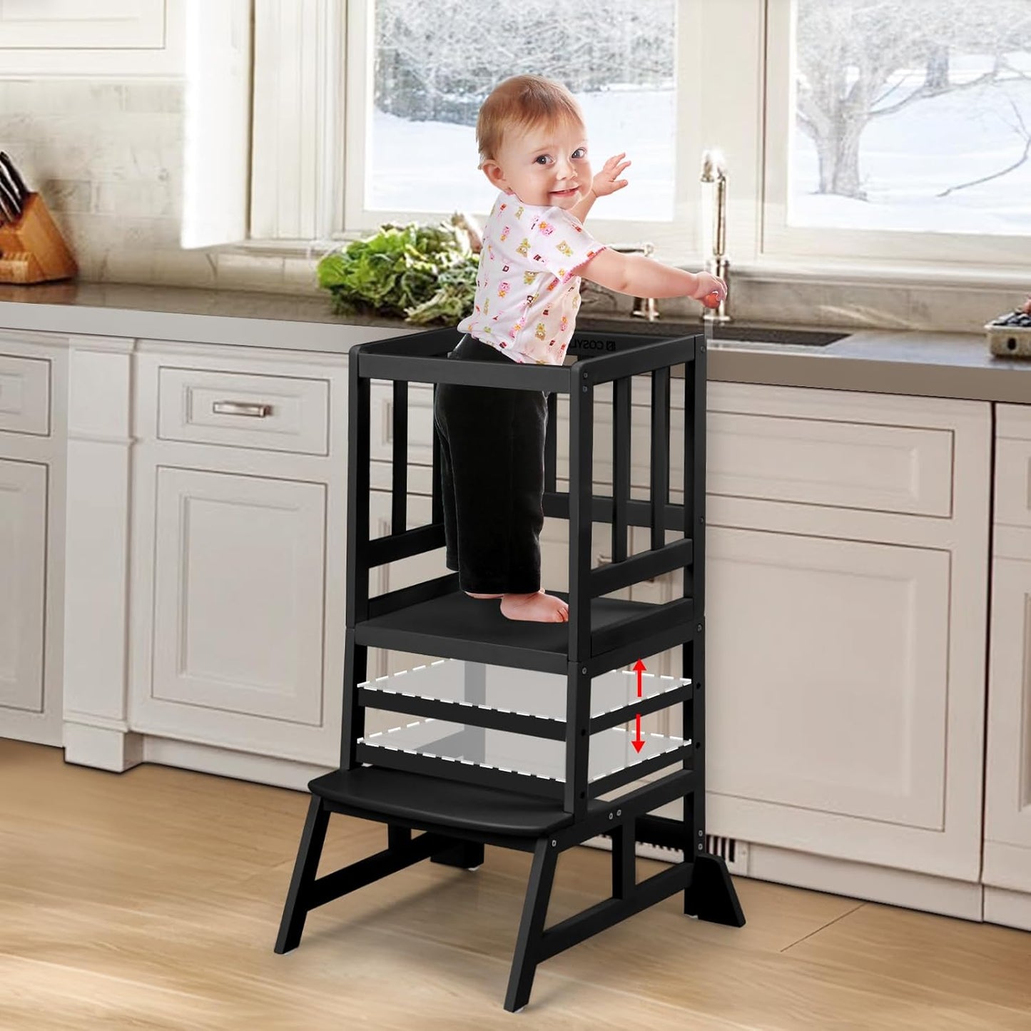Adjustable Height Montessori  Toddlers Learning Tower