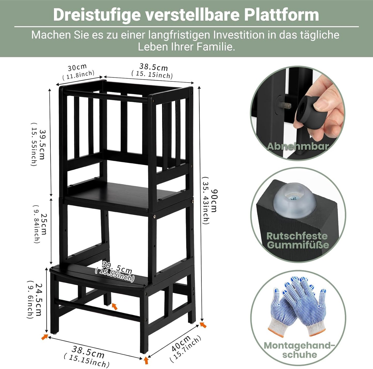 Adjustable Height Montessori  Toddlers Learning Tower