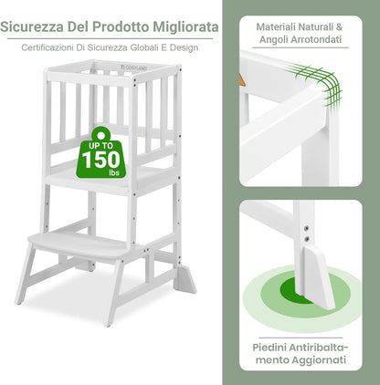 Adjustable Height Montessori  Toddlers Learning Tower