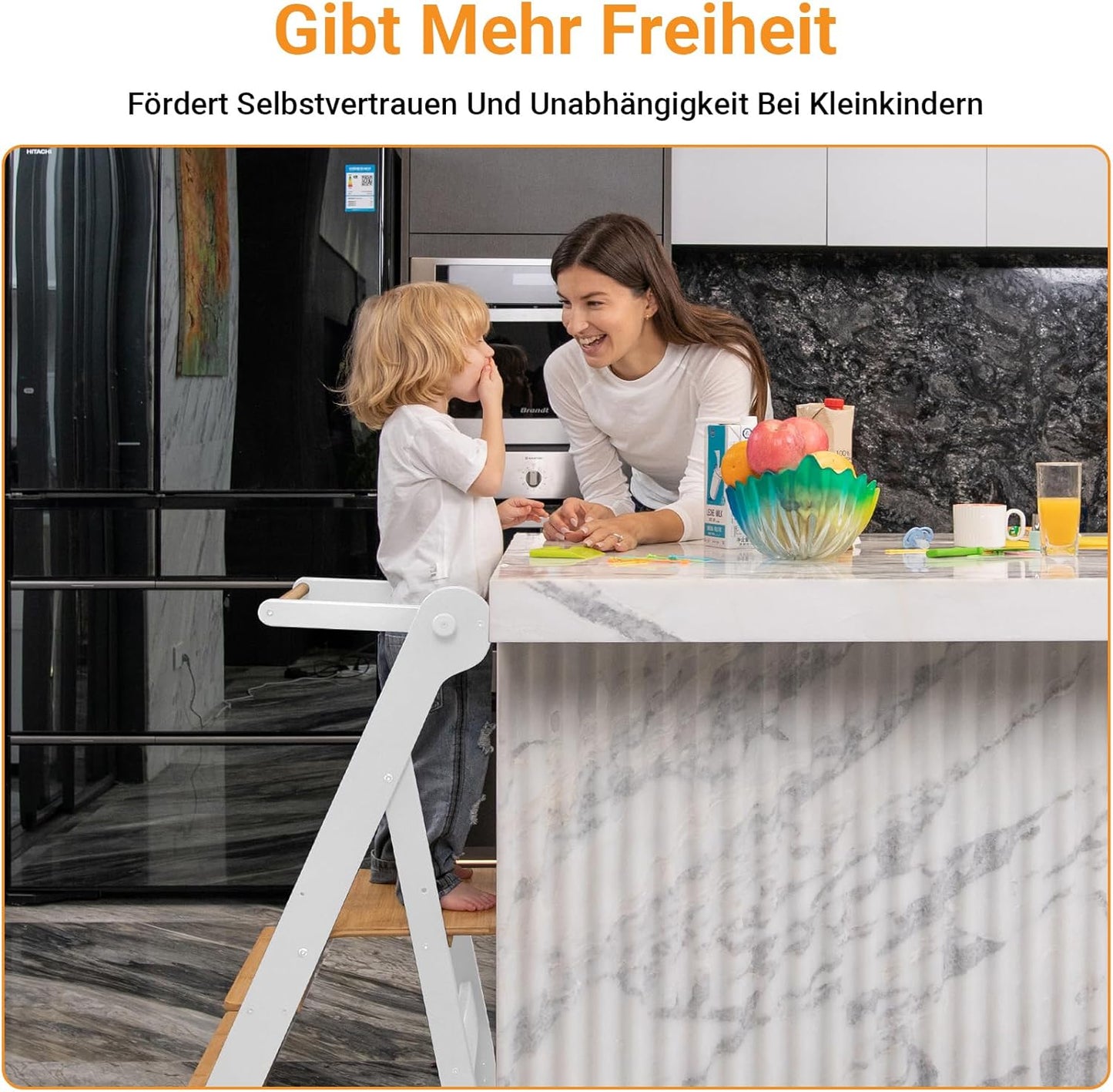 Foldable Height Adjustable Wooden Learning Tower