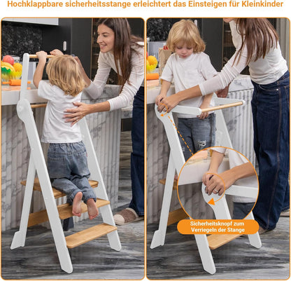 Foldable Height Adjustable Wooden Learning Tower