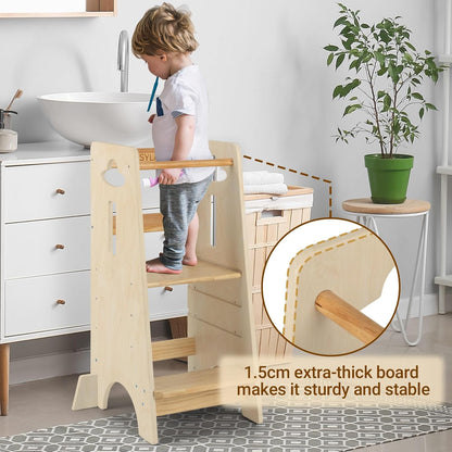 3 Levels Adjustable Kids Learning Stool for Kitchen Stool