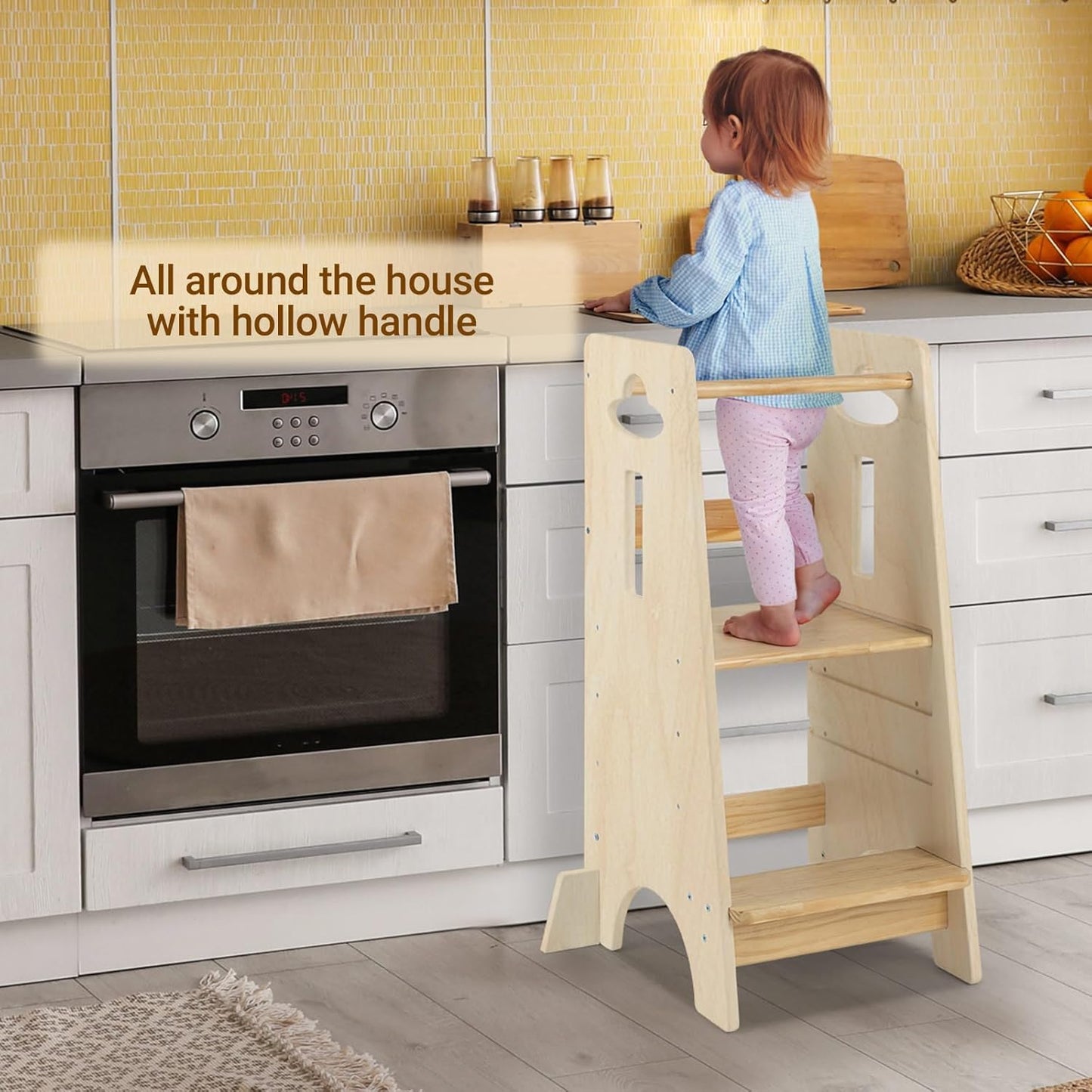 3 Levels Adjustable Kids Learning Stool for Kitchen Stool