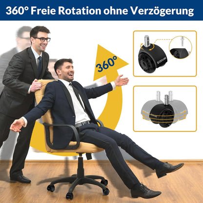 Office Dual-Wheel Casters Set of 5