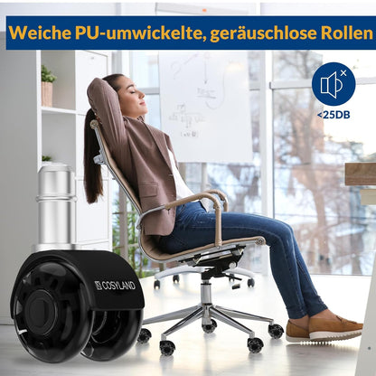 Office Dual-Wheel Casters Set of 5