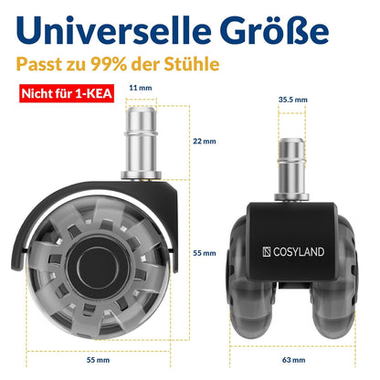 Office Chair Casters 5 Set
