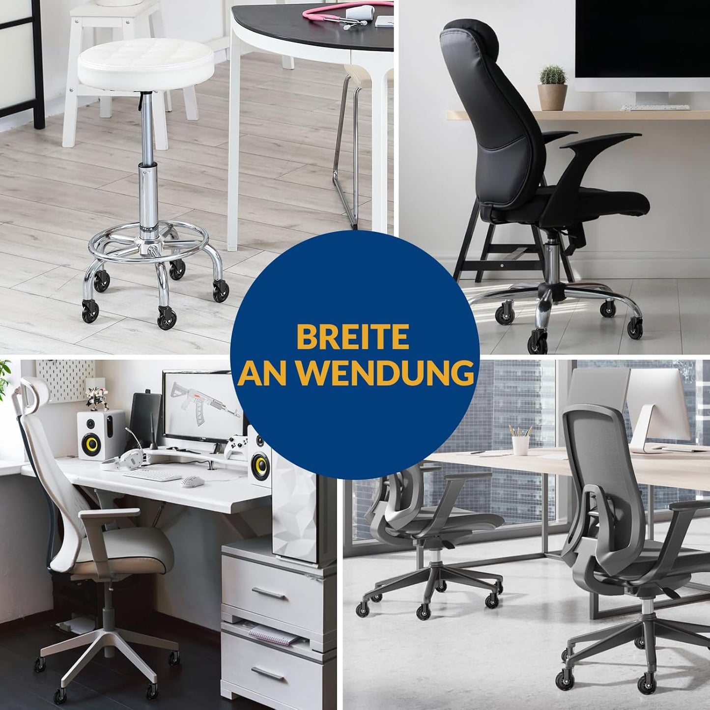 Set of 5 Office Silent Casters