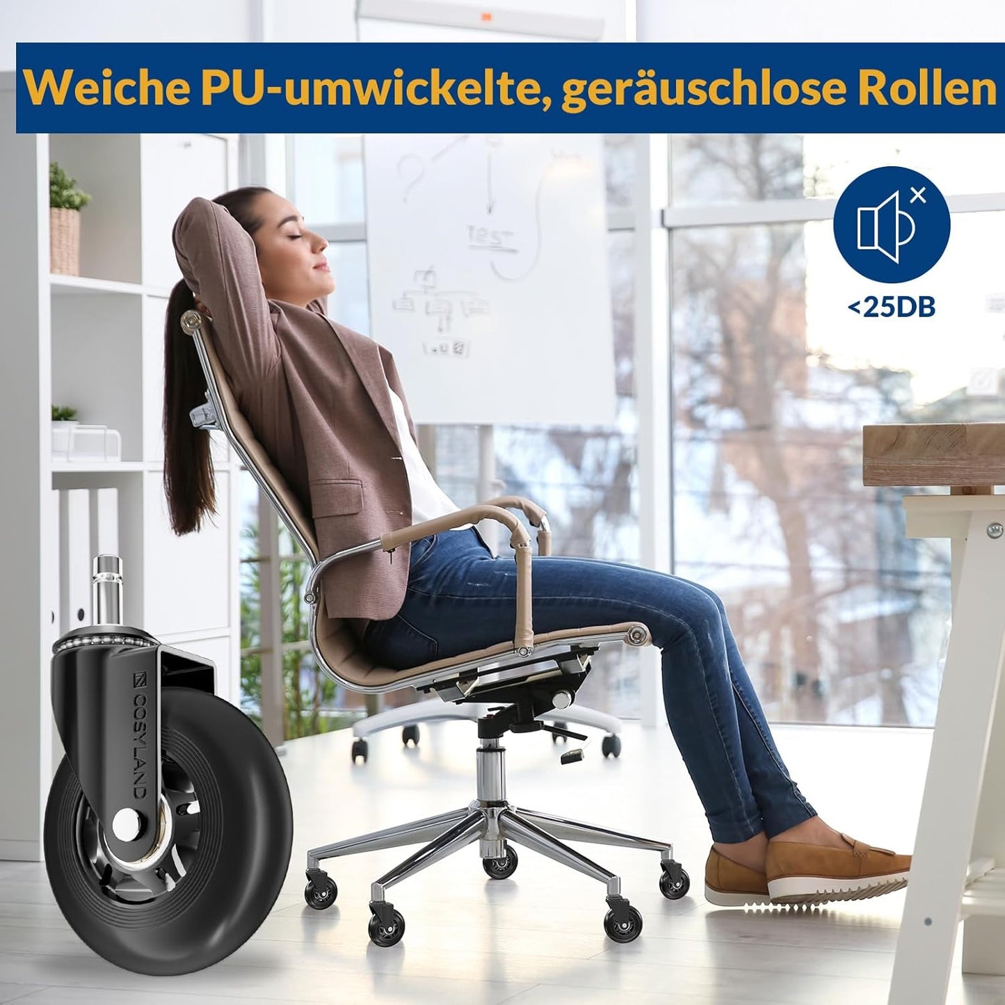 Set of 5 Office Silent Casters