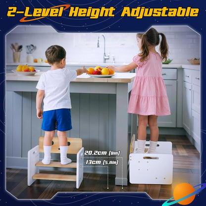 Toddlers Wooden Two-Step Stool