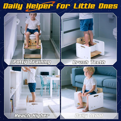 Toddlers Wooden Two-Step Stool