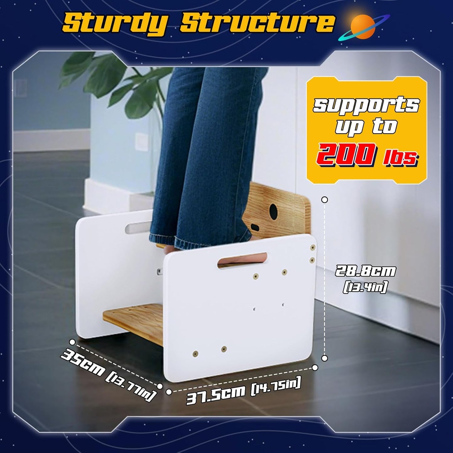 Toddlers Wooden Two-Step Stool